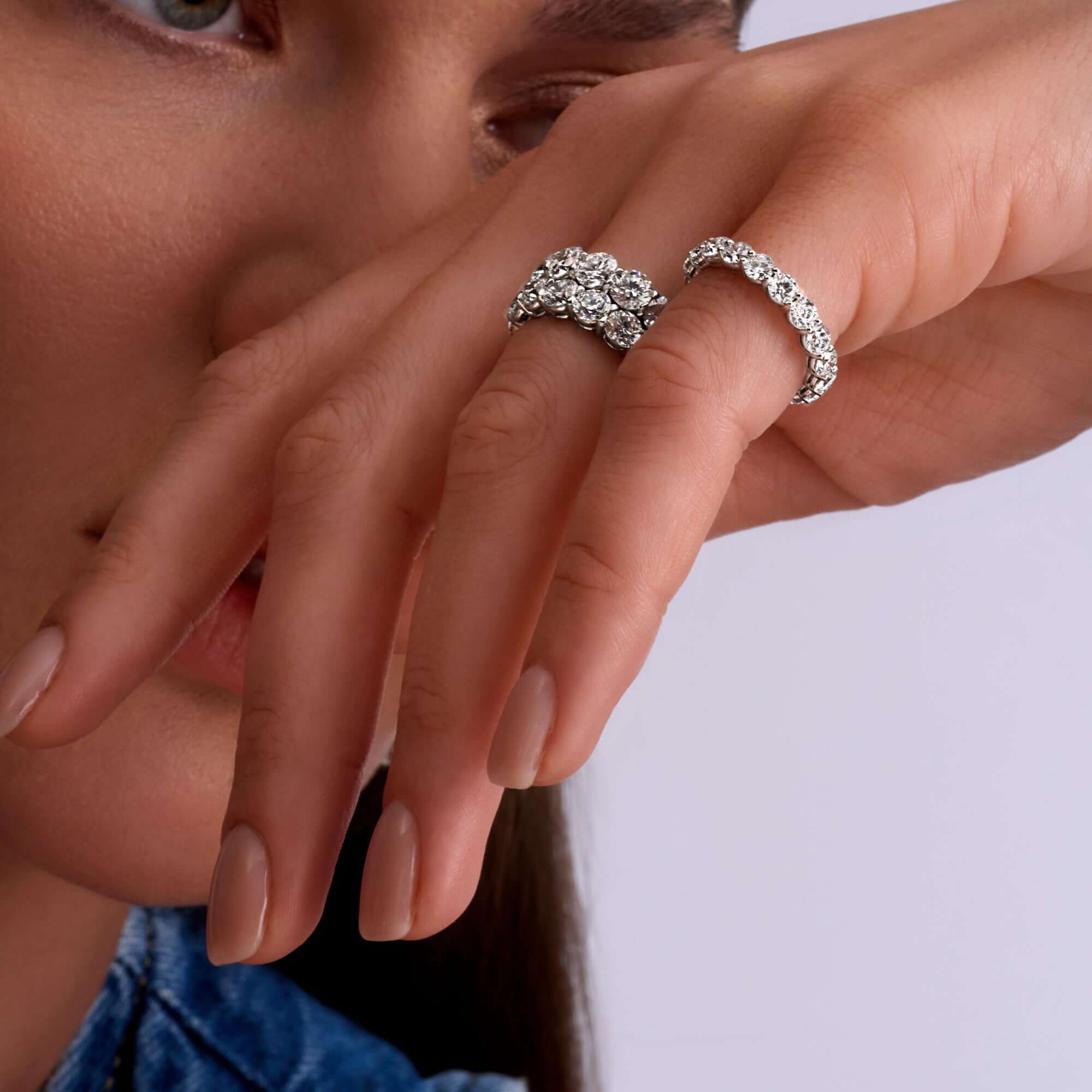 2.85 CT. Round Brilliant Diamond Eternity Band in Platinum - Eternity Ring