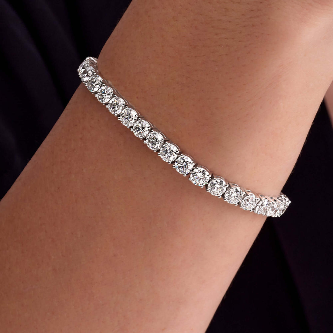 16.68 CT. Round Brilliant Diamond Tennis Bracelet in 14K White Gold - Tennis Bracelet