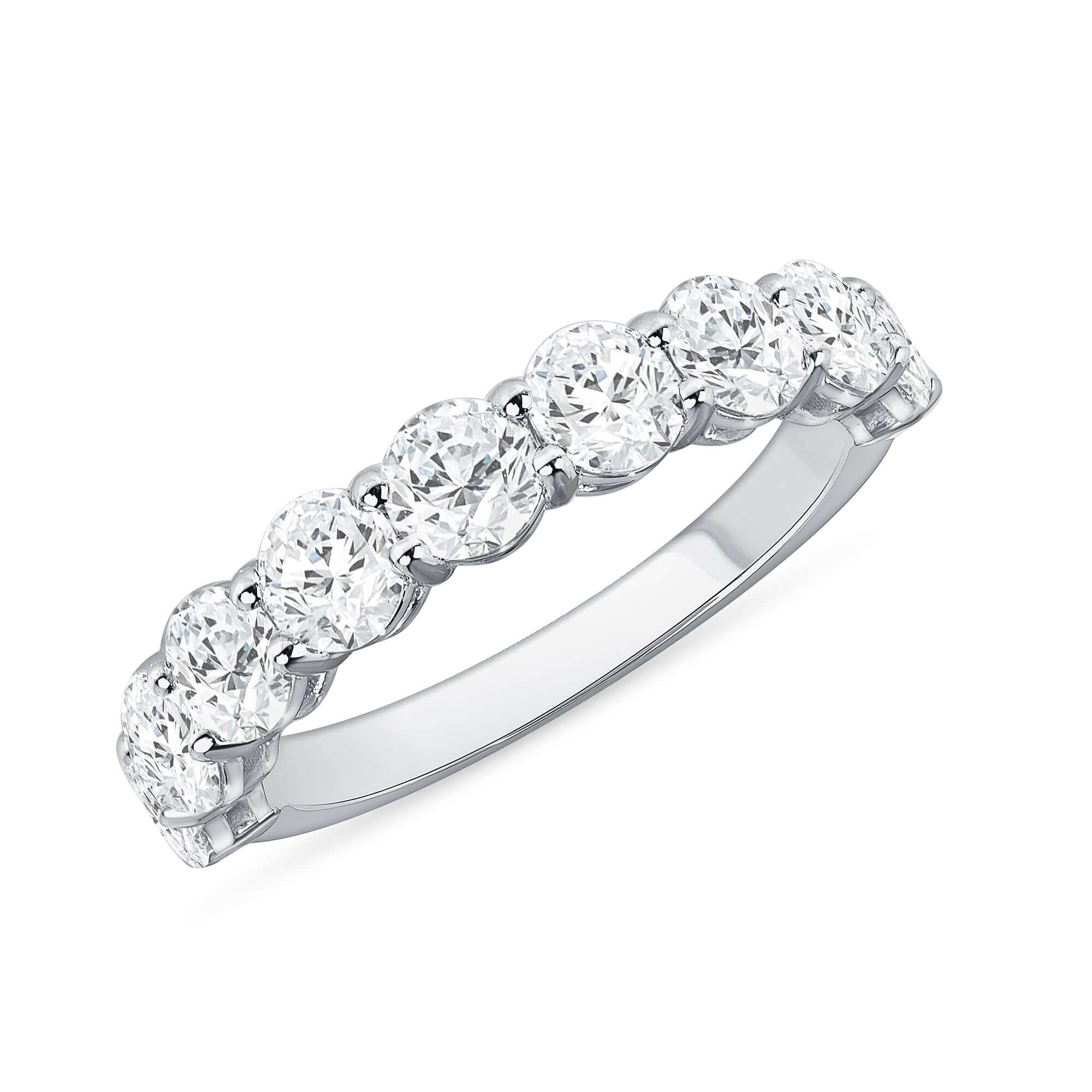 1.75 CT Round Brilliant Diamond Half Eternity Band in Platinum - Half Eternity Ring
