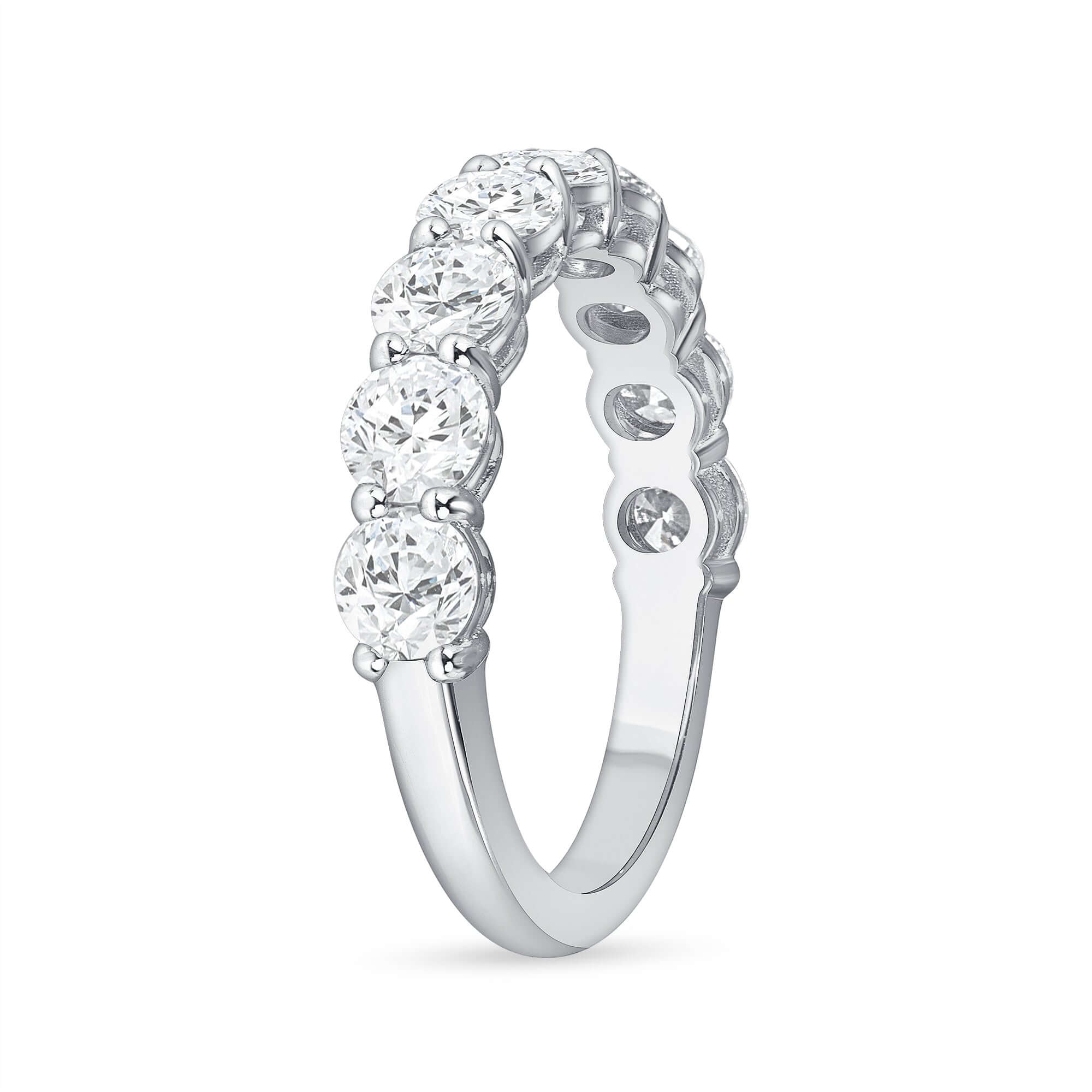 1.75 CT Round Brilliant Diamond Half Eternity Band in Platinum - Half Eternity Ring