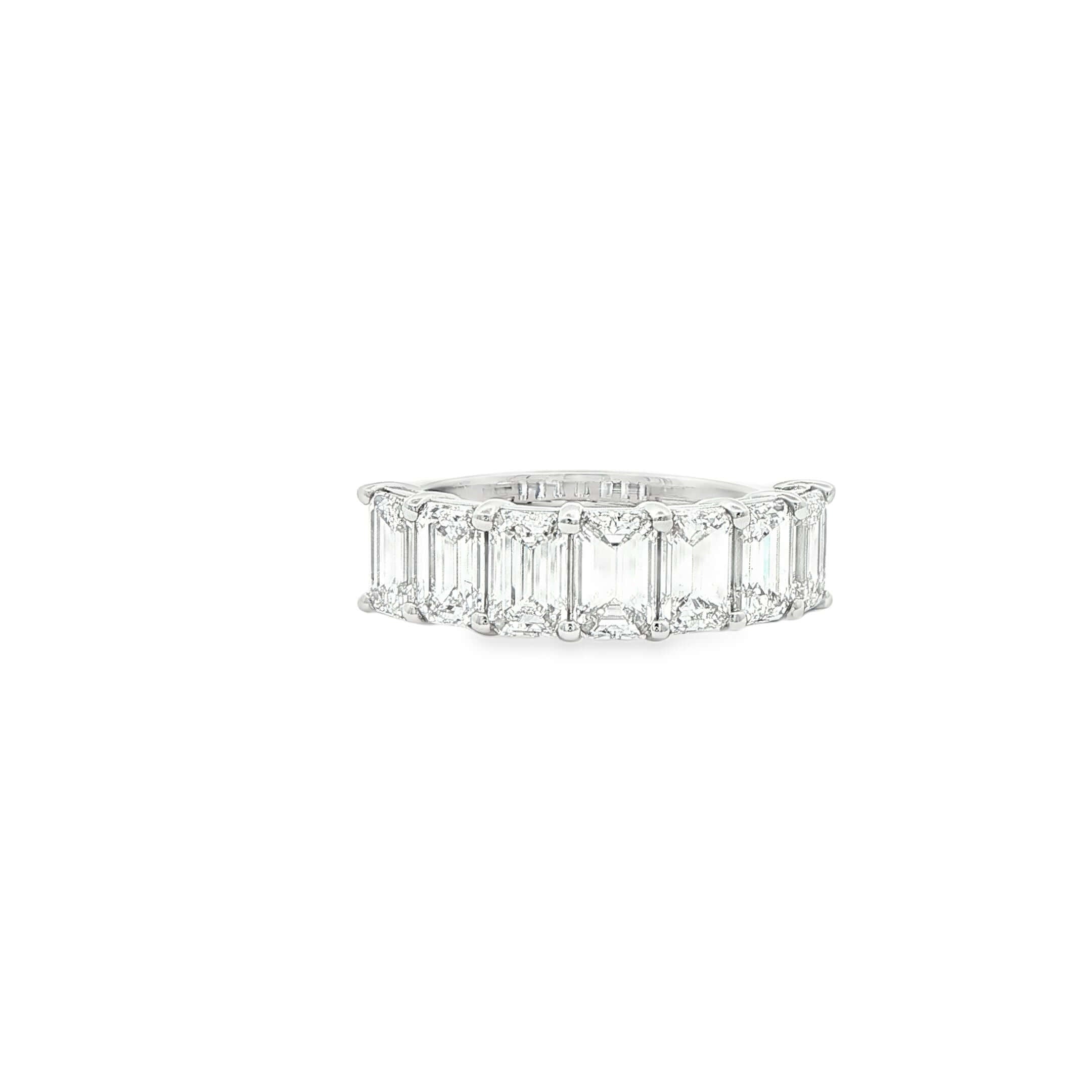 2.90 CT. Seven GIA Certified Emerald Cut Diamond Band in Platinum - Half Eternity Ring