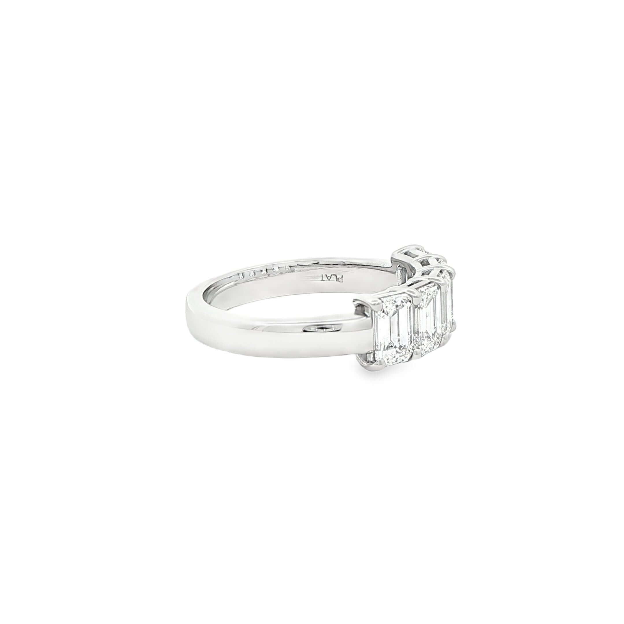 2.03 CT. Five GIA Certified Emerald Cut Diamond Band in Platinum - Half Eternity Ring