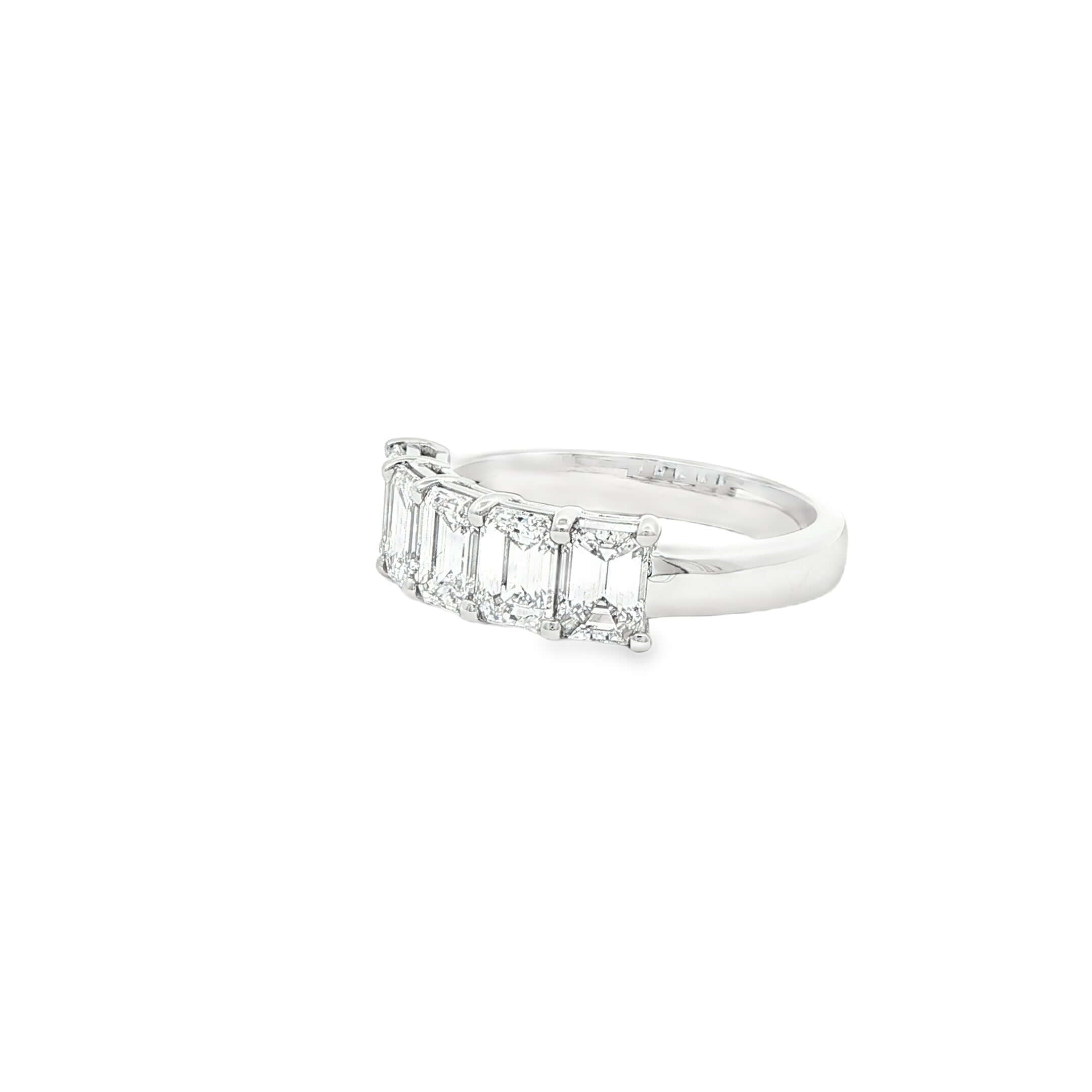 2.03 CT. Five GIA Certified Emerald Cut Diamond Band in Platinum - Half Eternity Ring
