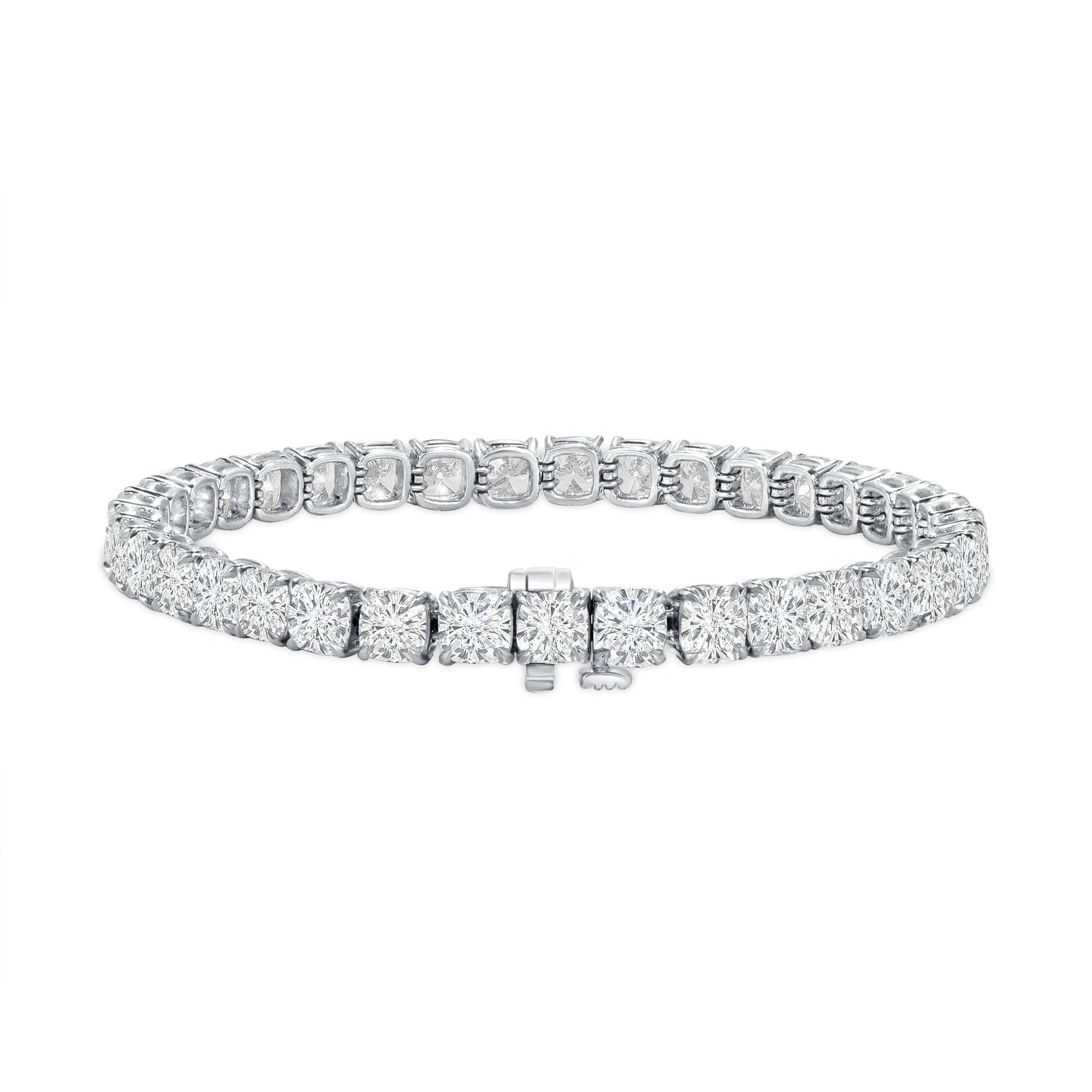 18.87 CT. Cushion Cut Diamond Tennis Bracelet in Platinum - Tennis Bracelet