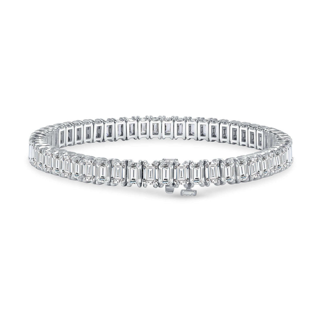 13.46 CT. Emerald Cut Diamond Tennis Bracelet in 14K White Gold - Tennis Bracelet
