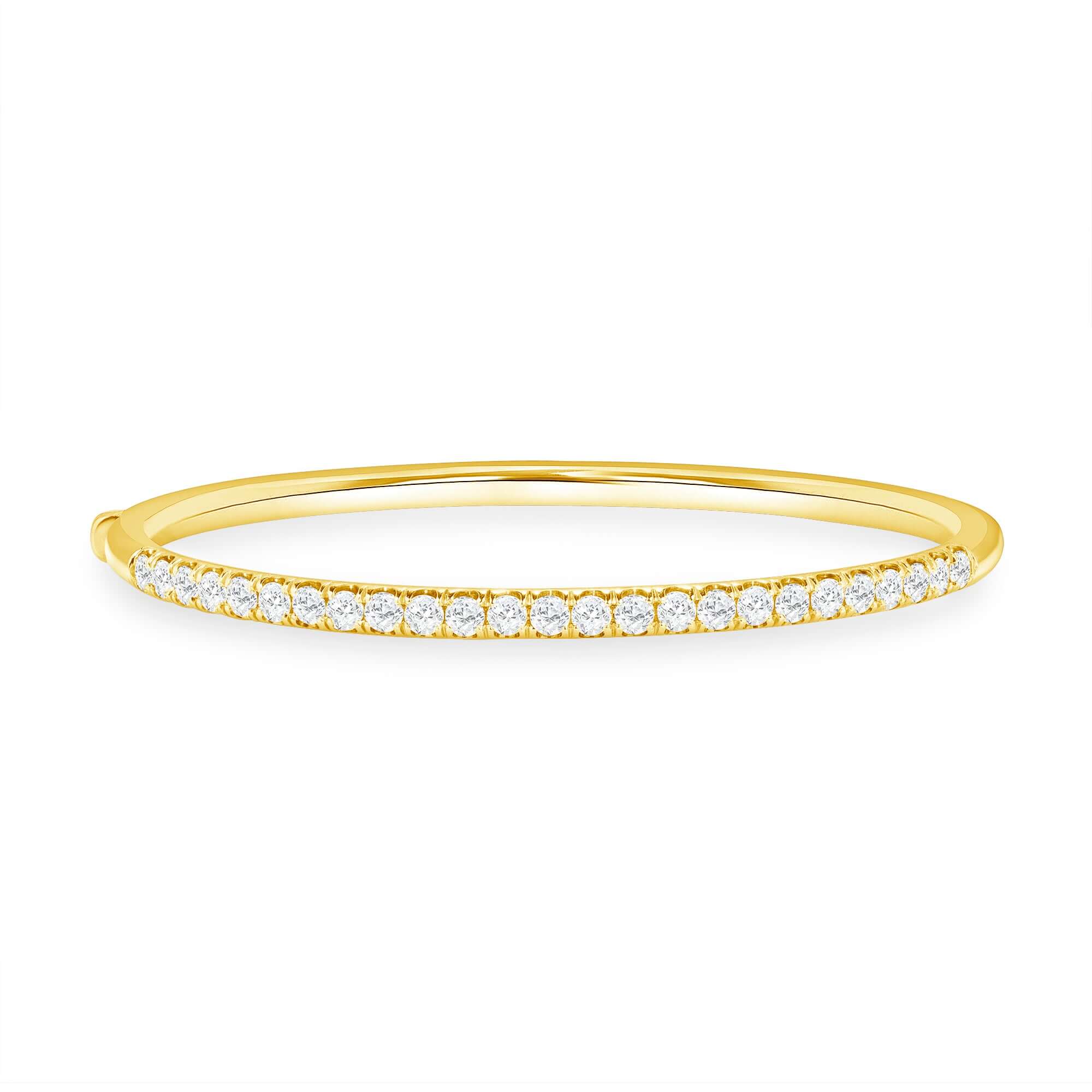 2.07 CT. Round Brilliant Diamond Bangle in 14K Yellow Gold - Bangle Bracelet