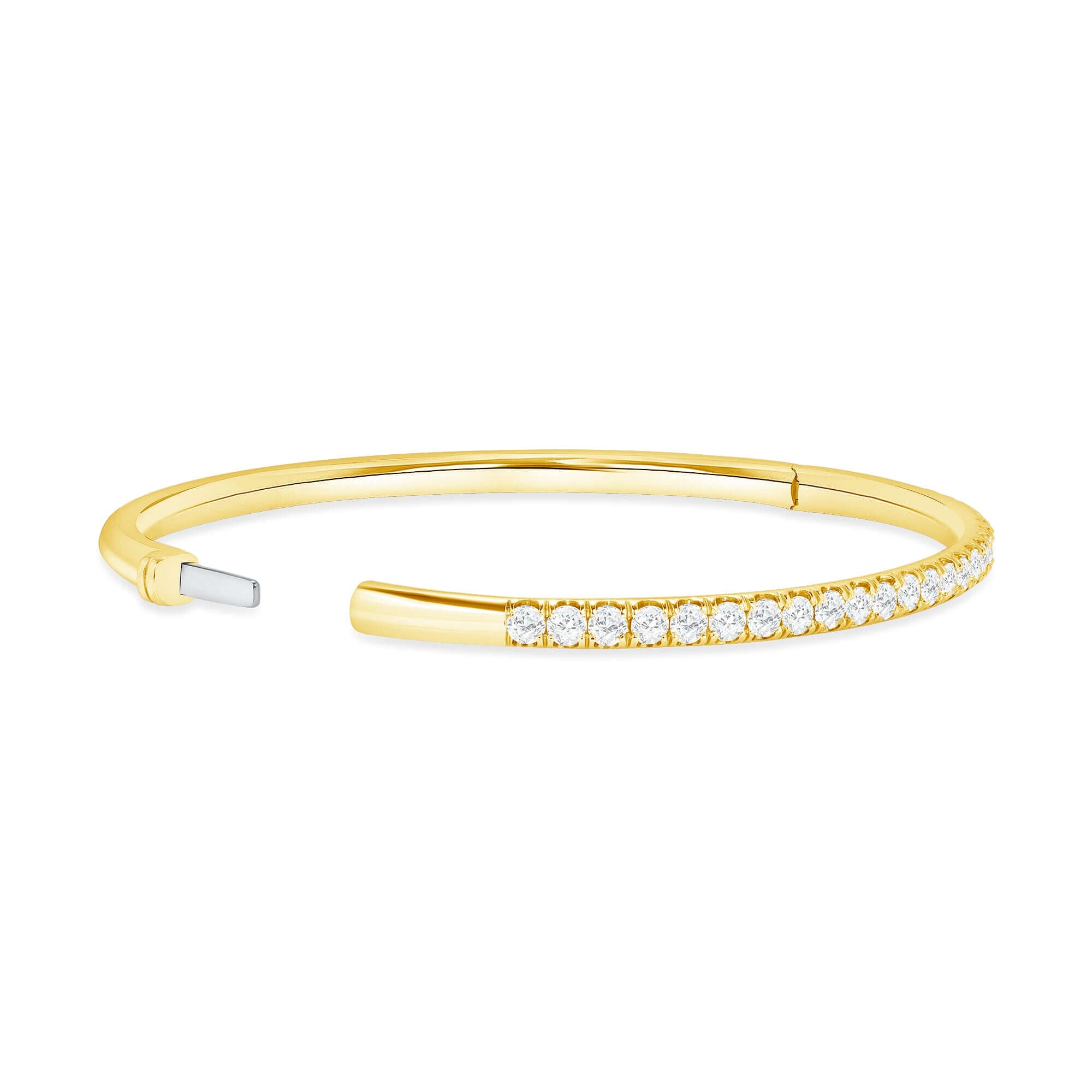 2.07 CT. Round Brilliant Diamond Bangle in 14K Yellow Gold - Bangle Bracelet