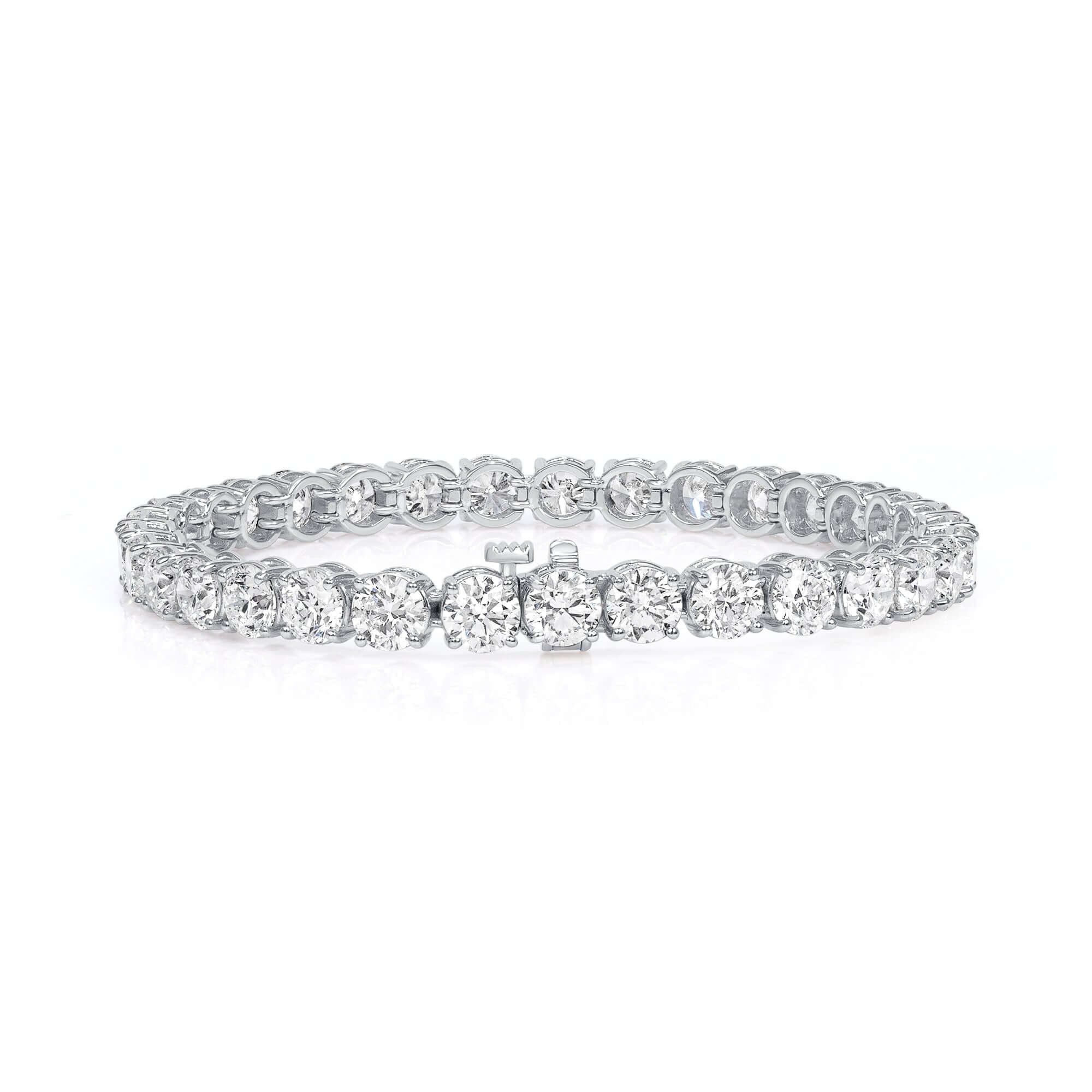 16.67 CT. Round Brilliant Diamond Tennis Bracelet in 14K White Gold - Tennis Bracelet