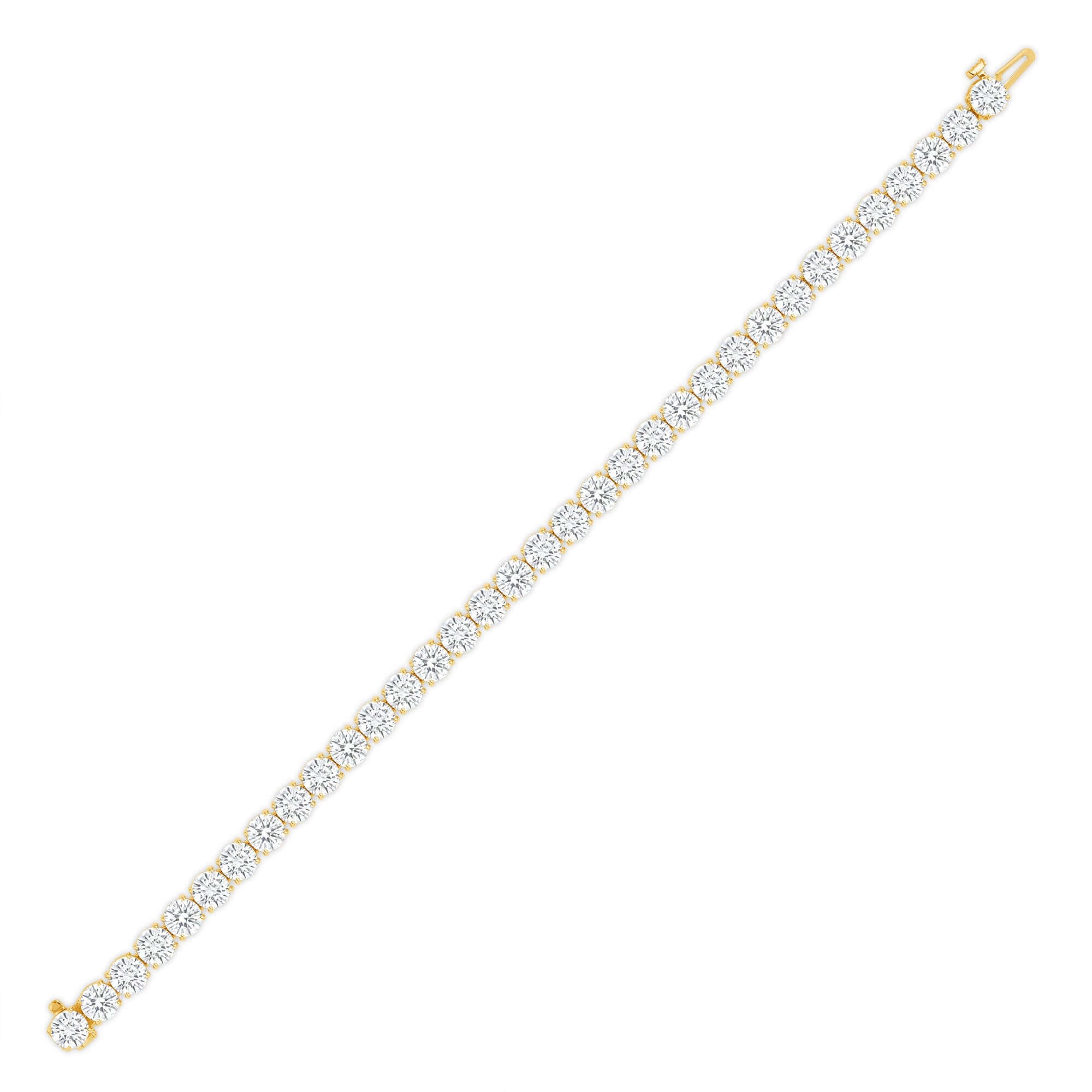 16.74 CT. Round Brilliant Diamond Tennis Bracelet in 14K Yellow Gold - Tennis Bracelet