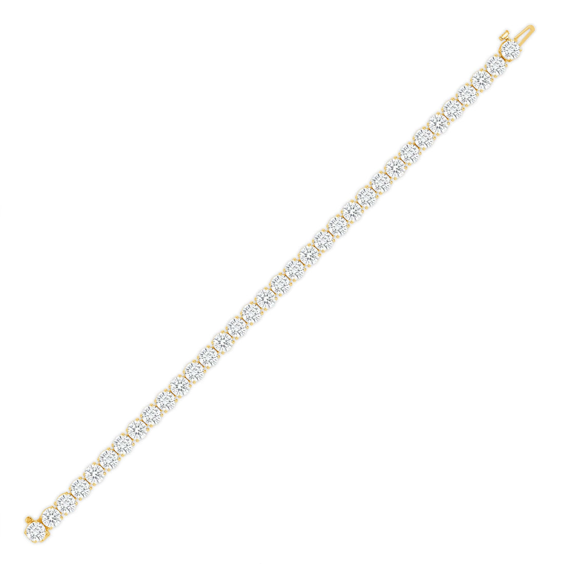 16.74 CT. Round Brilliant Diamond Tennis Bracelet in 14K Yellow Gold - Tennis Bracelet
