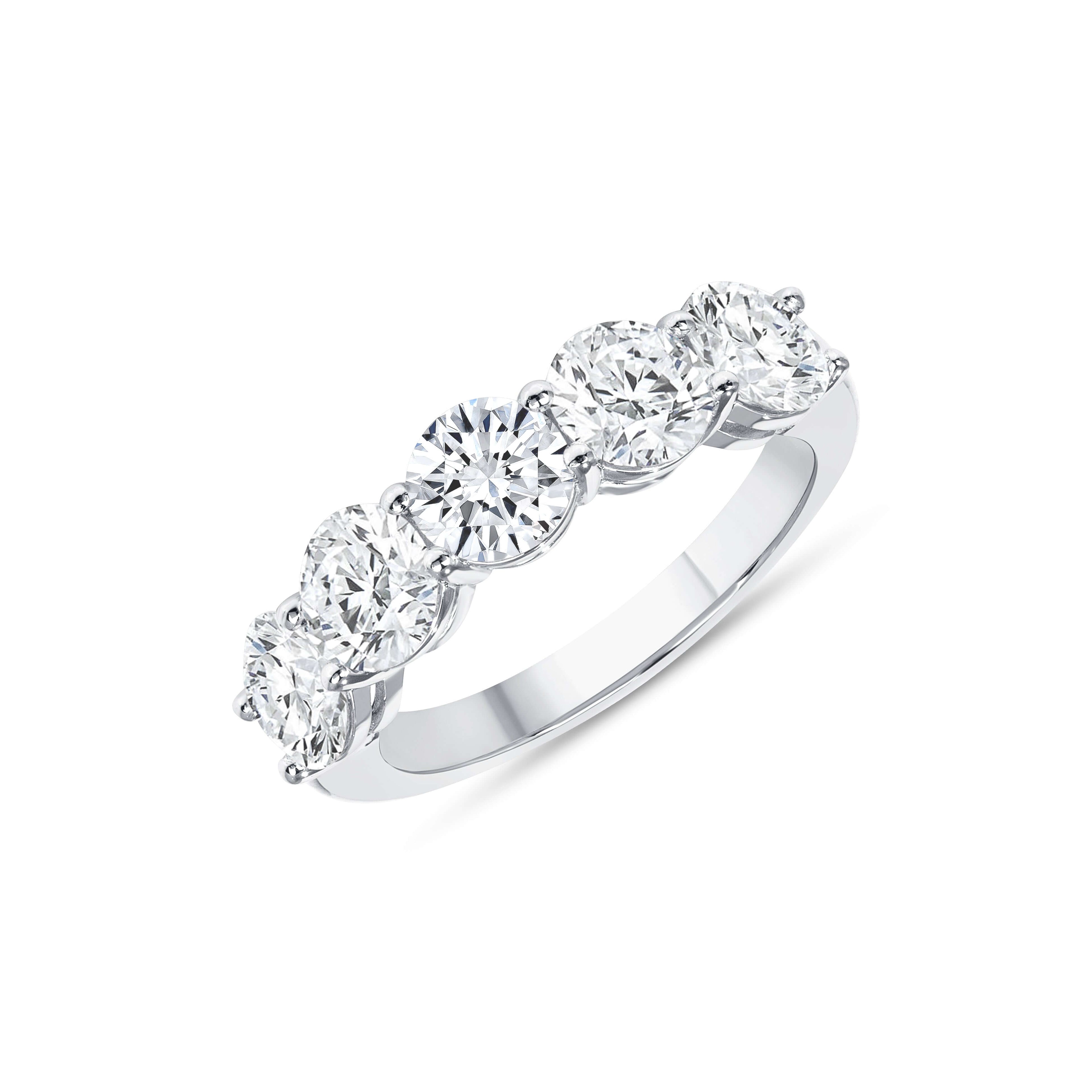 2.58 CT. Round Brilliant 5 Stone Diamond Ring in Platinum - Half Eternity Ring