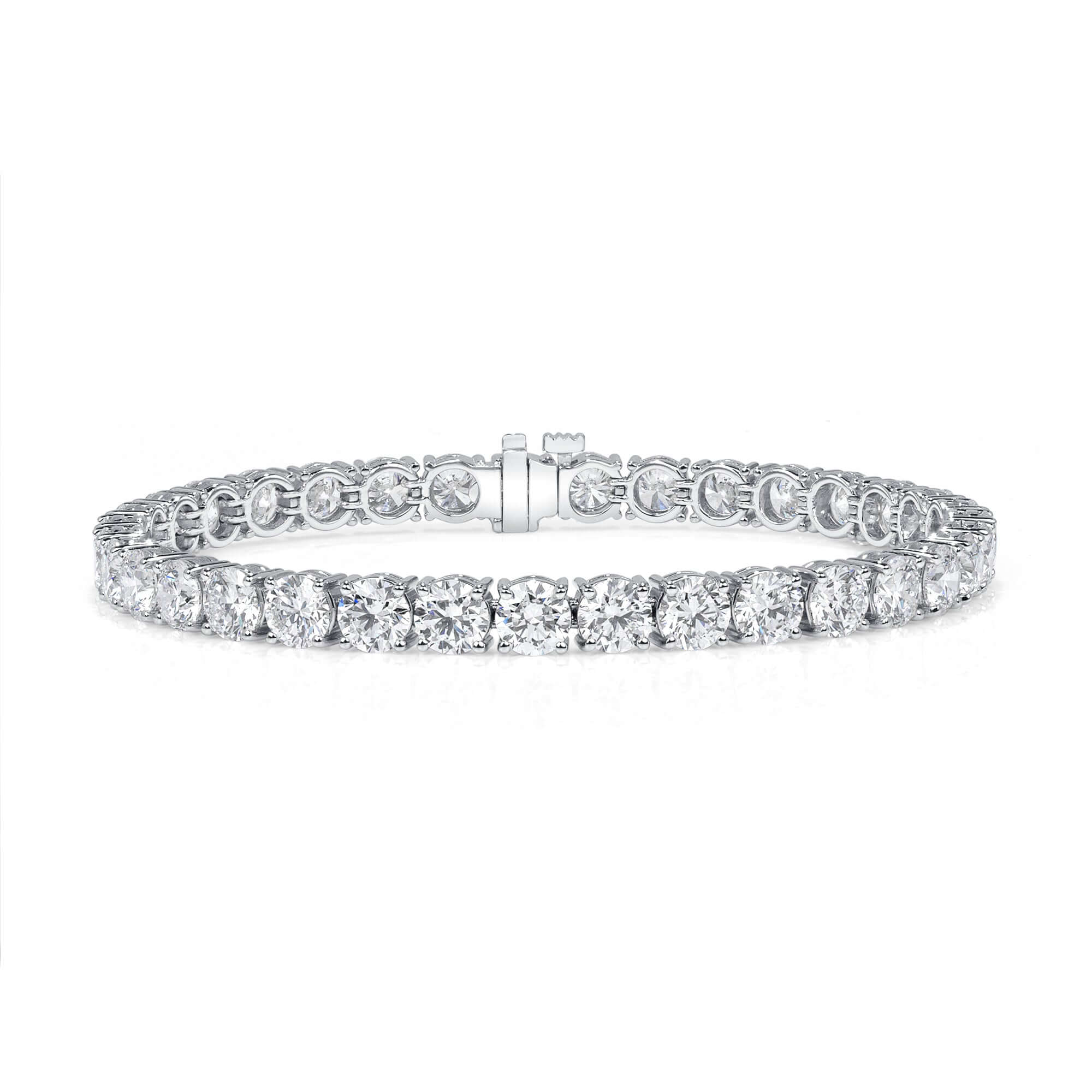 16.68 CT. Round Brilliant Diamond Tennis Bracelet in 14K White Gold - Tennis Bracelet