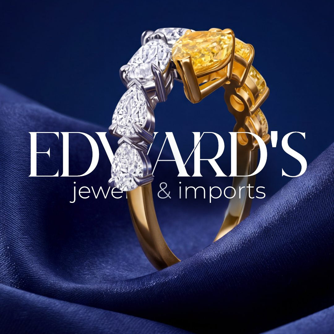 Dual Yellow and White Diamond Pear-Shaped Bypass Ring in Platinum and Yellow Gold on model - Edward&