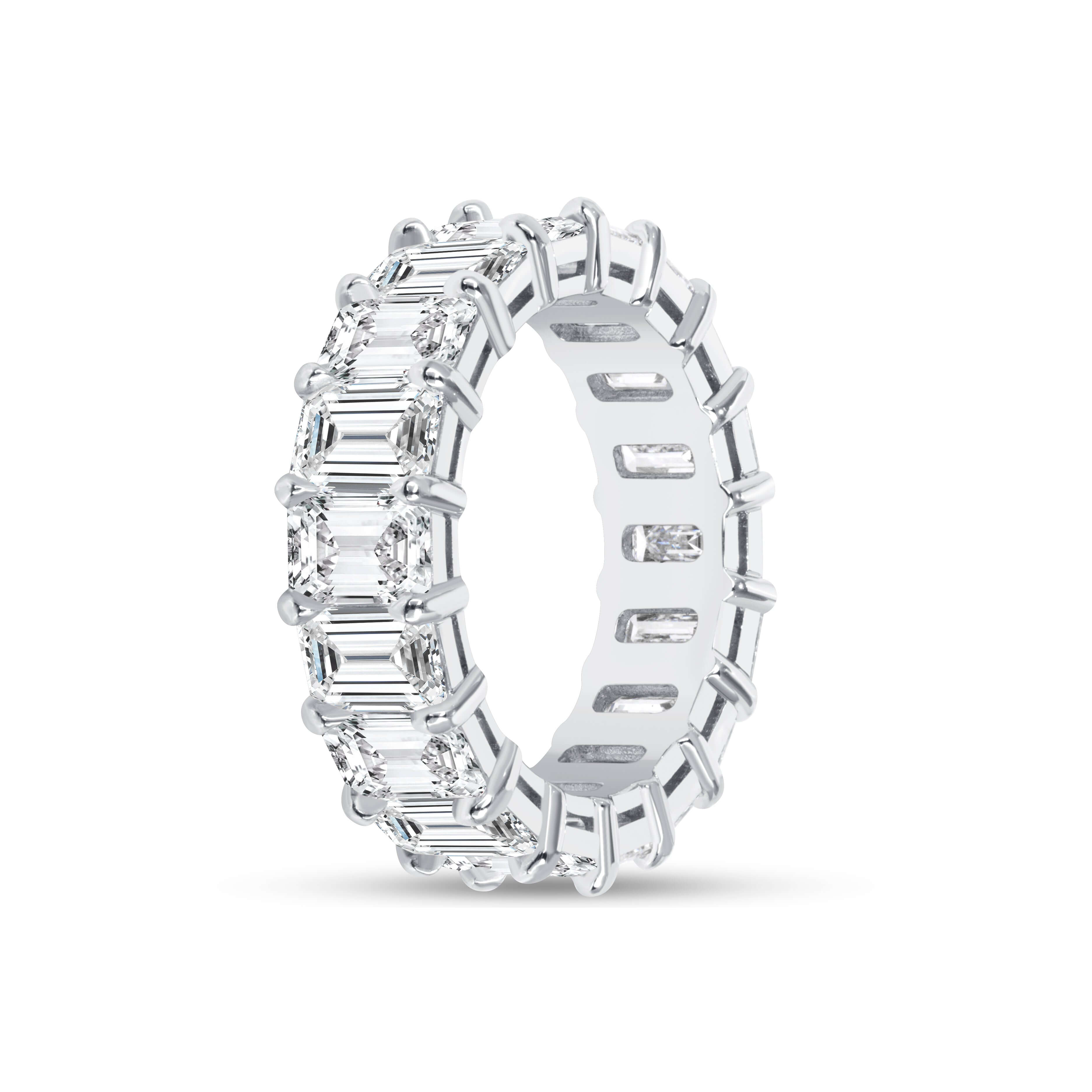7.43 CT. Emerald Cut Diamond Eternity Band in Platinum - Eternity Ring