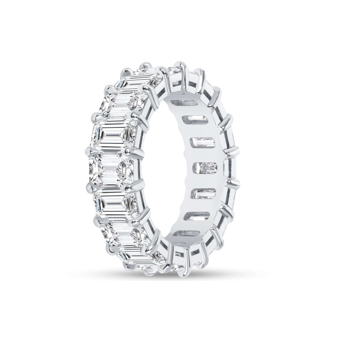 7.43 CT. Emerald Cut Diamond Eternity Band in Platinum - Eternity Ring