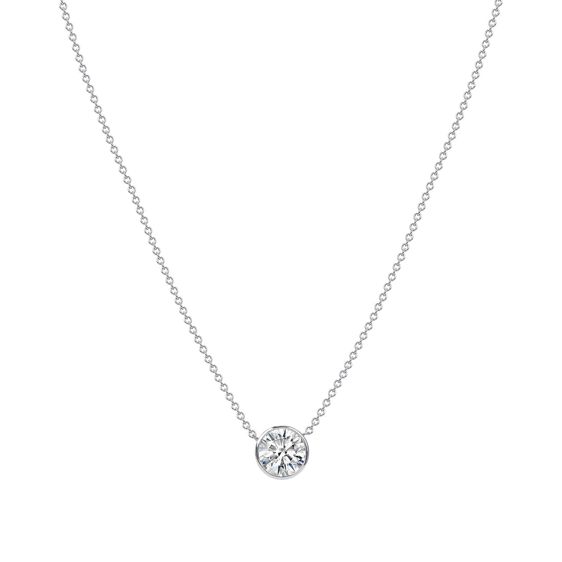 1.52 CT. Round Brilliant Diamond Pendant Necklace in 14K White Gold