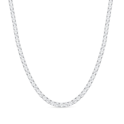 29.11 CT. Round Brilliant Diamond Tennis Necklace in 14K White Gold