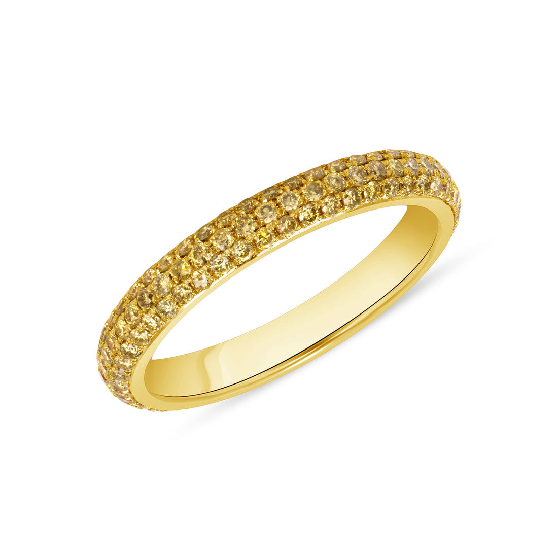 0.80 CT. Round Brilliant Fancy Intense Yellow Eternity Band in 18K Yellow Gold