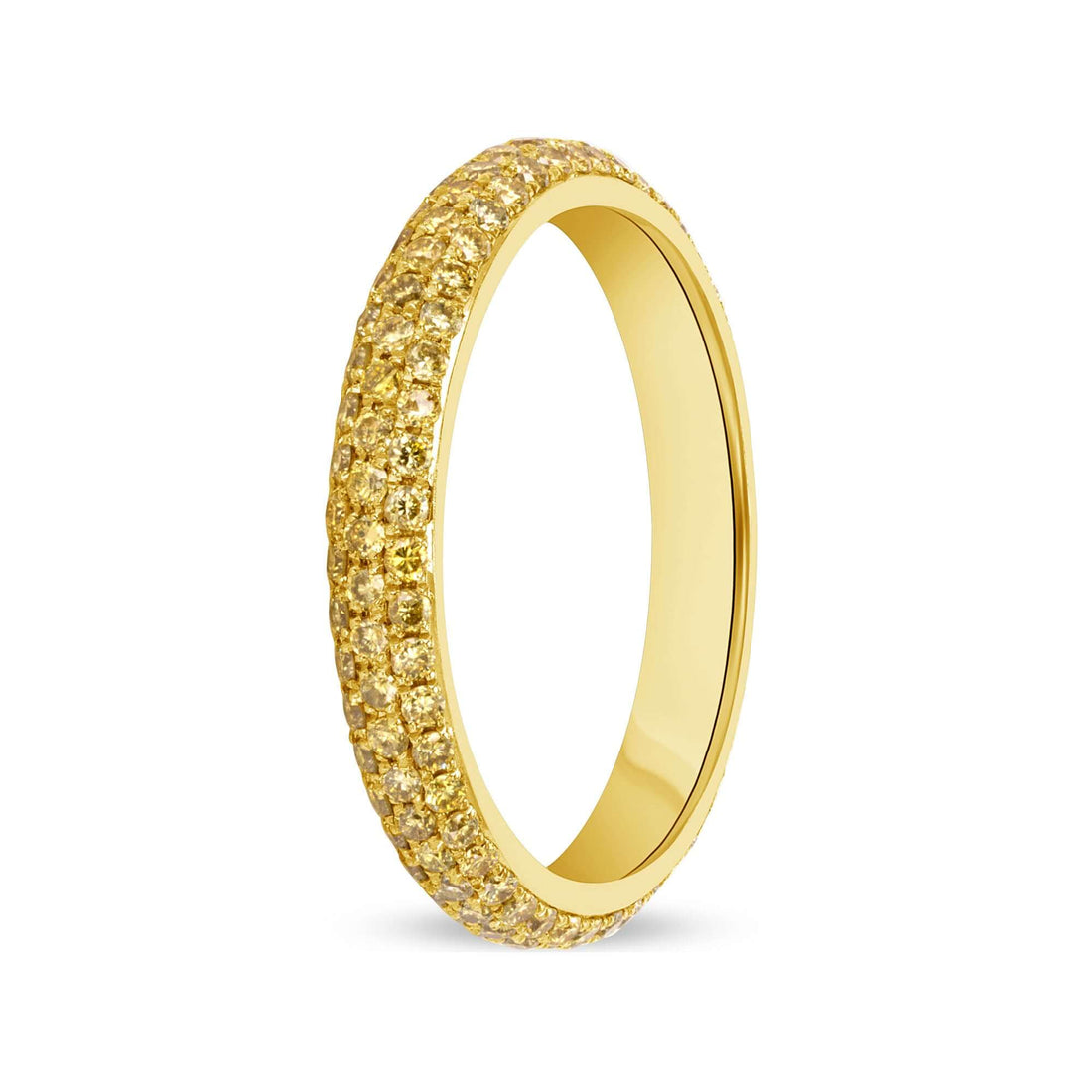 0.80 CT. Round Brilliant Fancy Intense Yellow Eternity Band in 18K Yellow Gold - Eternity Ring