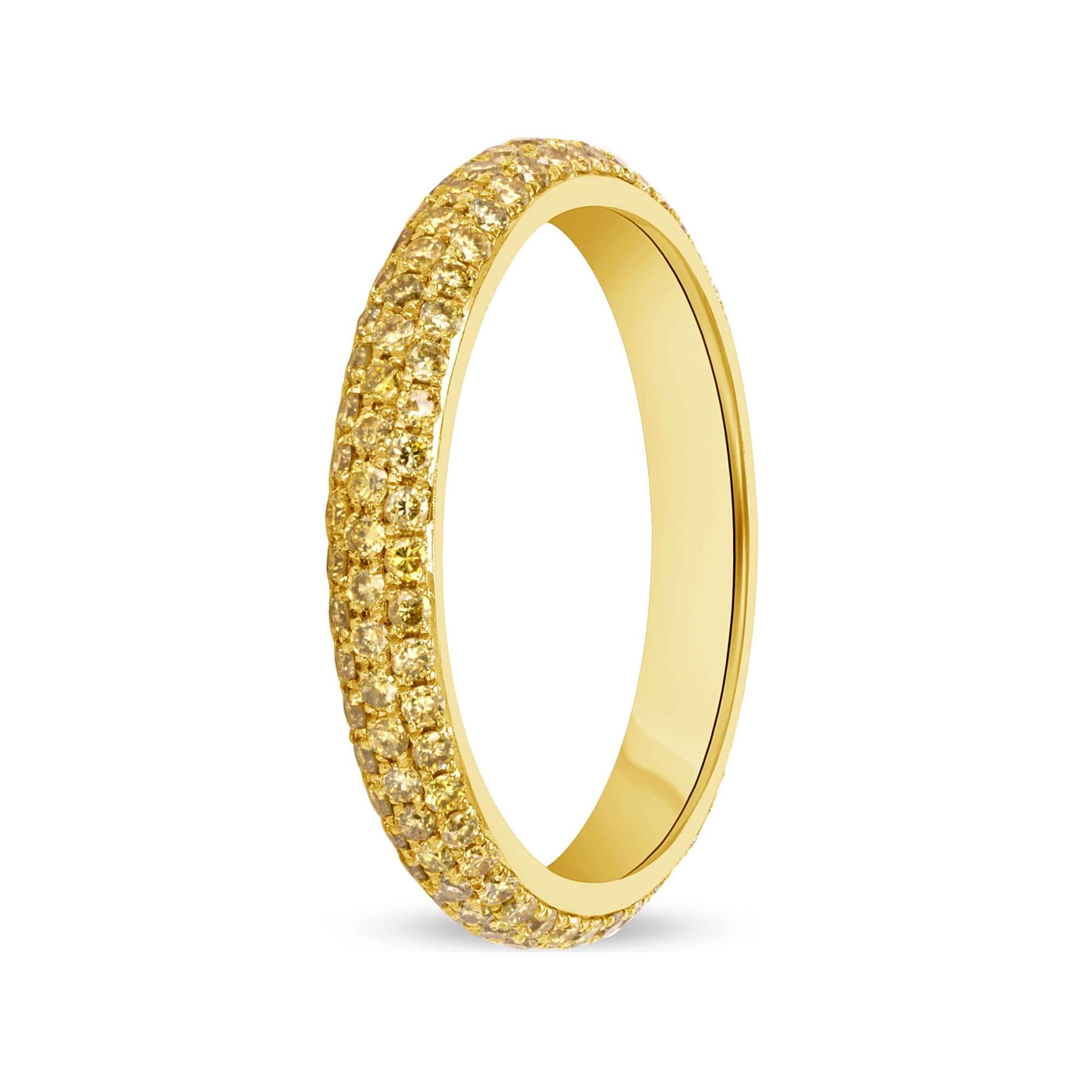 0.80 CT. Round Brilliant Fancy Intense Yellow Eternity Band in 18K Yellow Gold - Eternity Ring