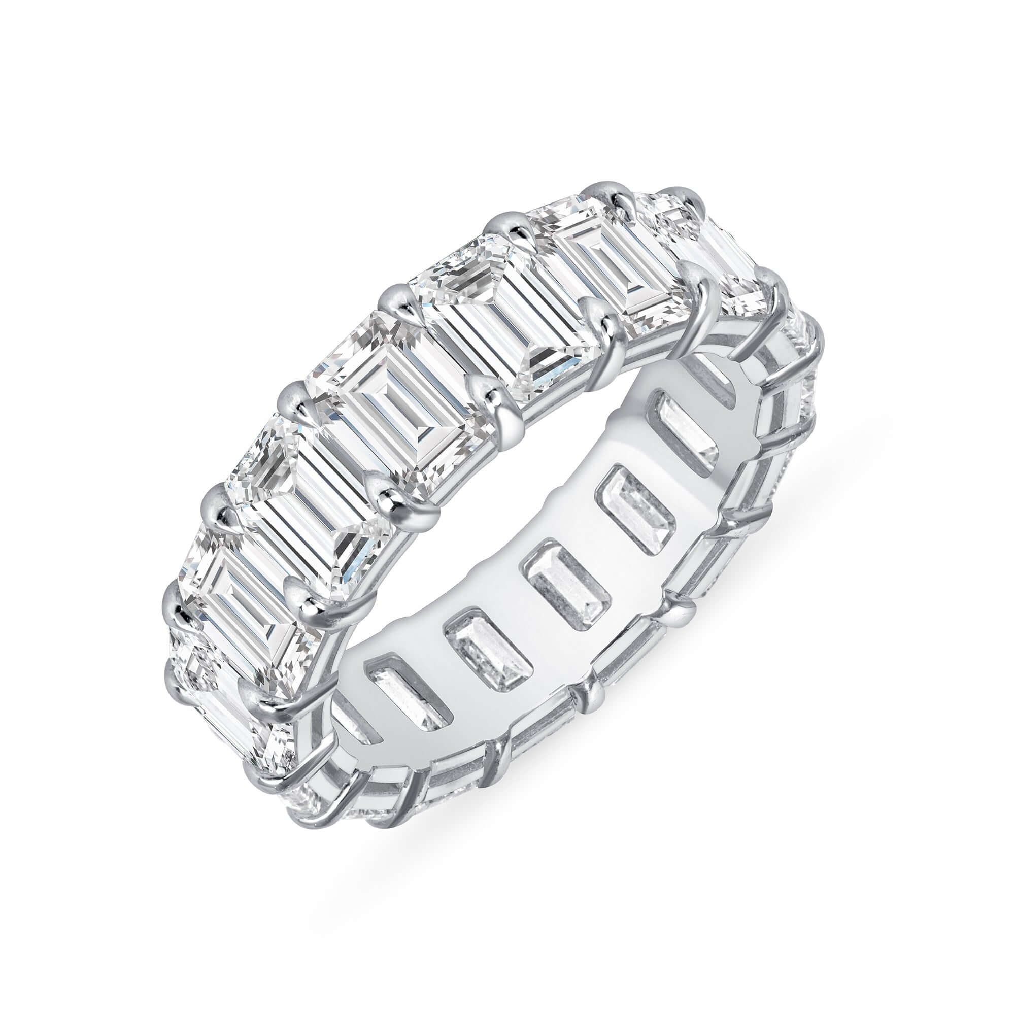 8.25 CT. Emerald Cut Diamond Eternity Band in Platinum - Eternity Ring