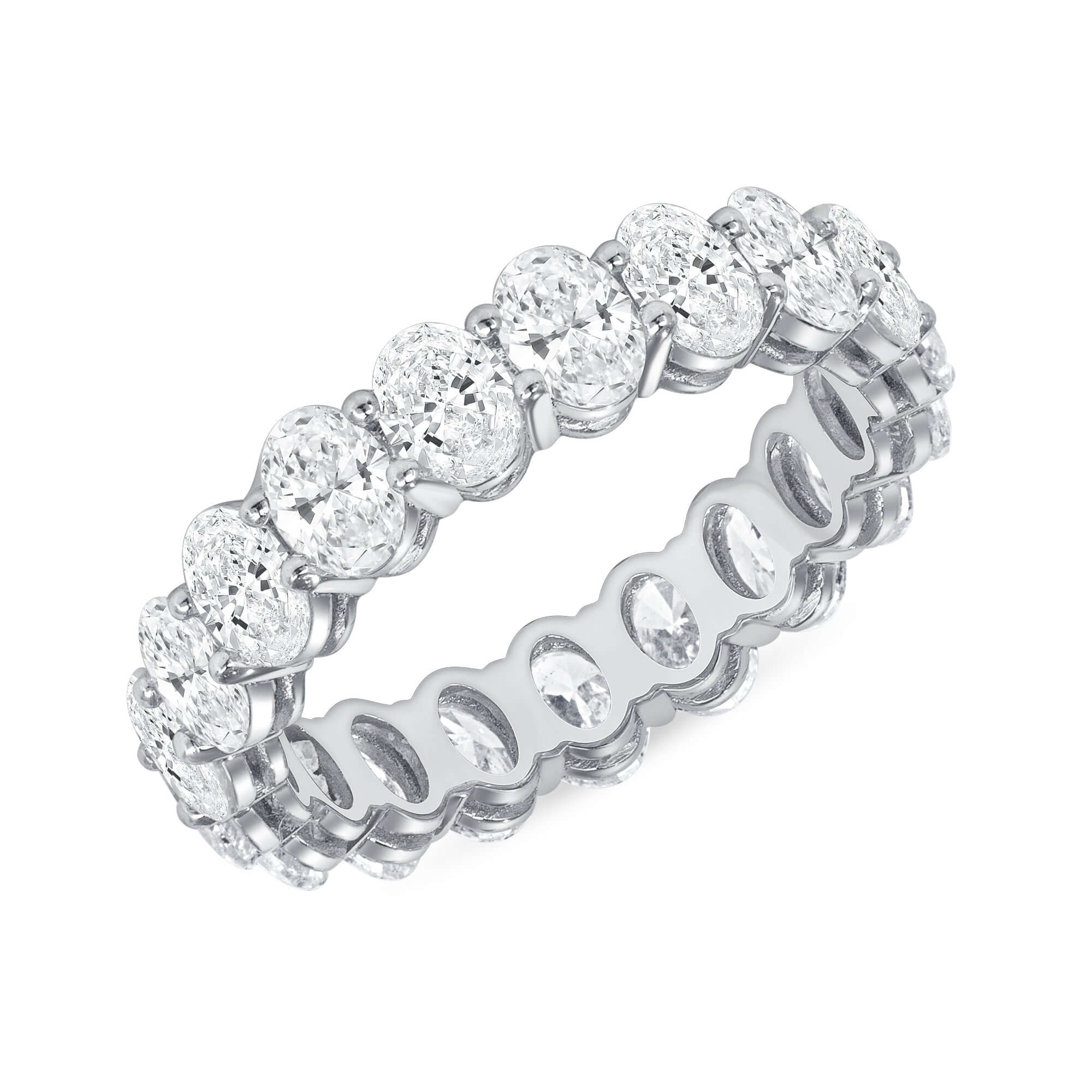3.46 CT. Oval Cut Diamond Eternity Band in Platinum - Eternity Ring