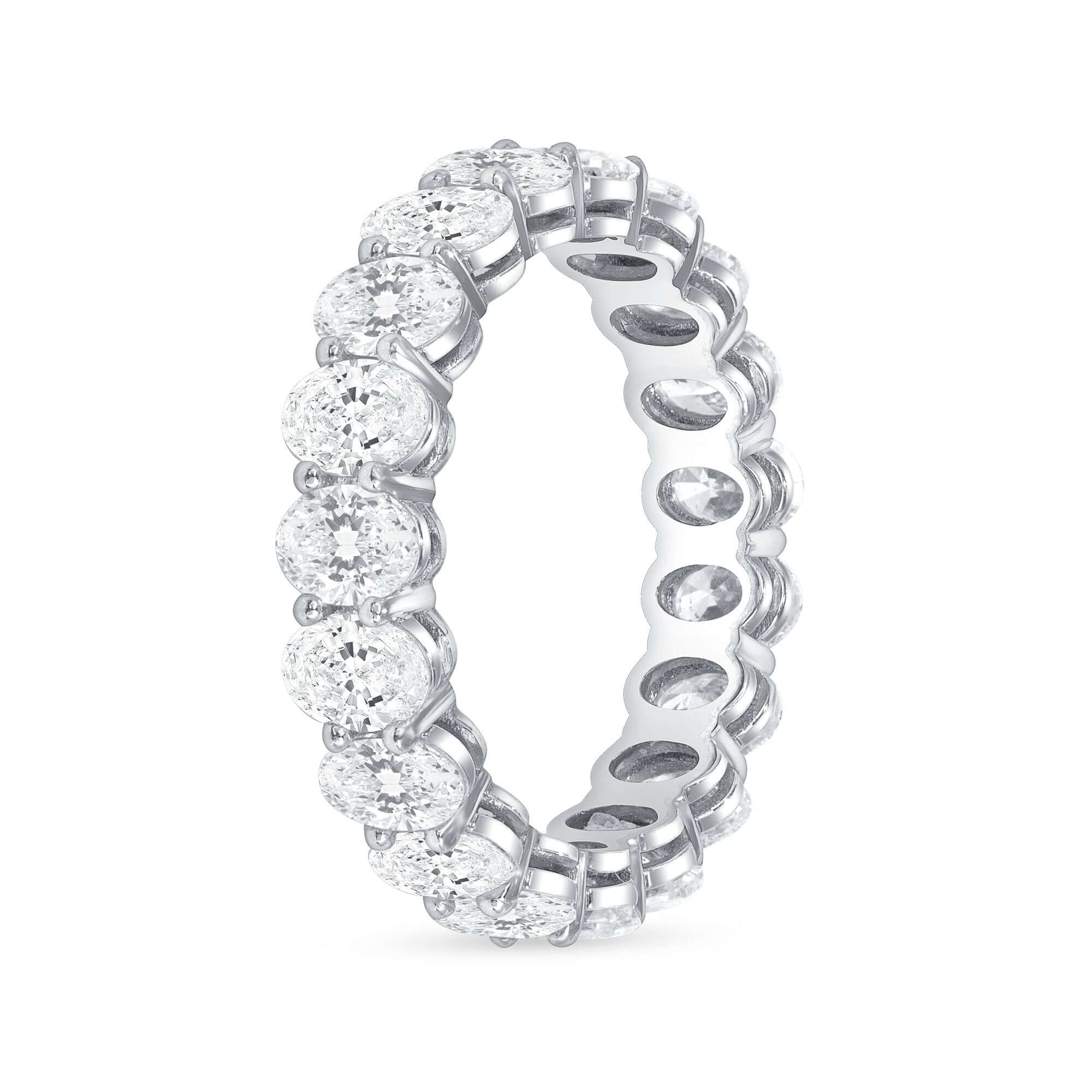3.46 CT. Oval Cut Diamond Eternity Band in Platinum - Eternity Ring
