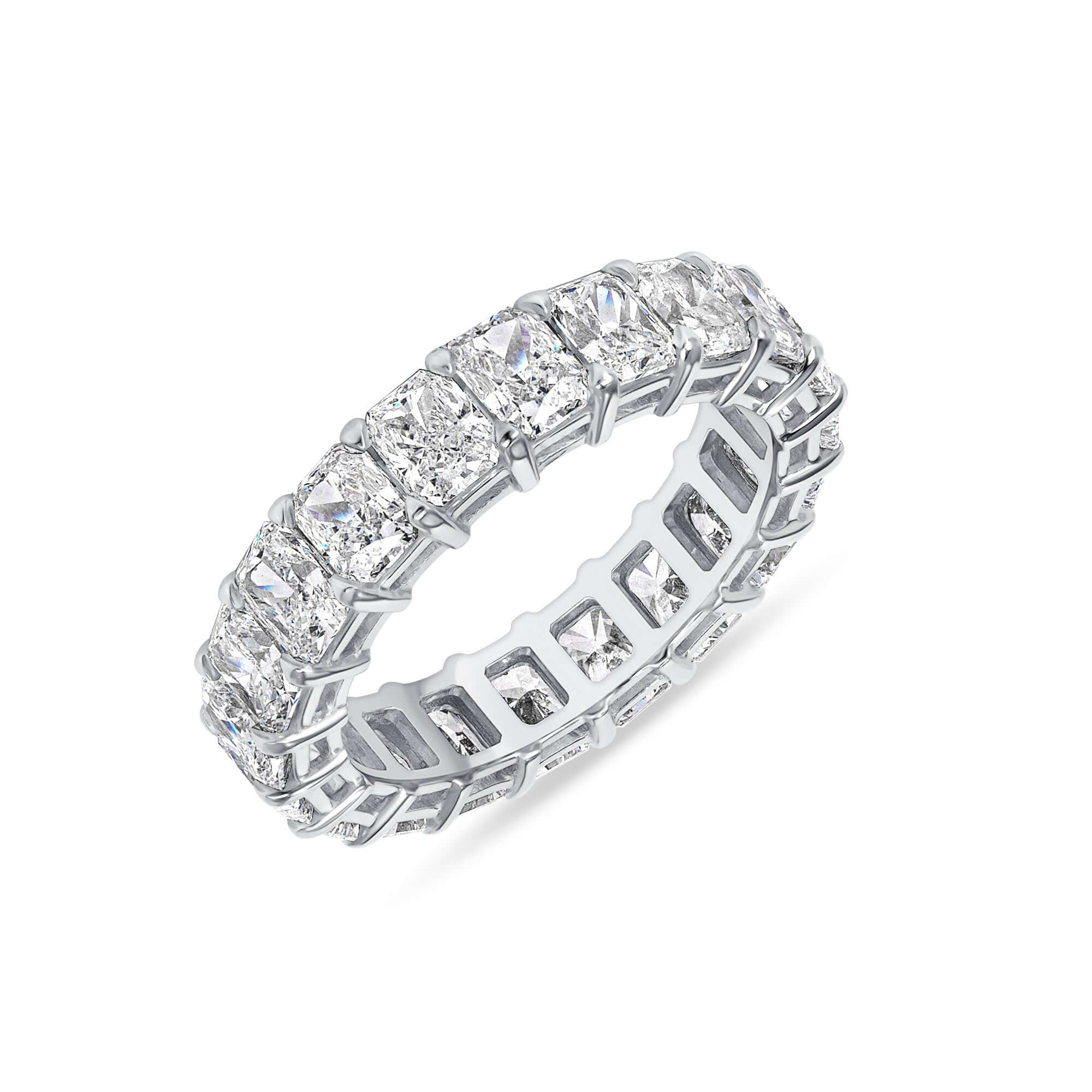 5.06 CT. Radiant Cut Diamond Eternity Band in Platinum - Eternity Ring