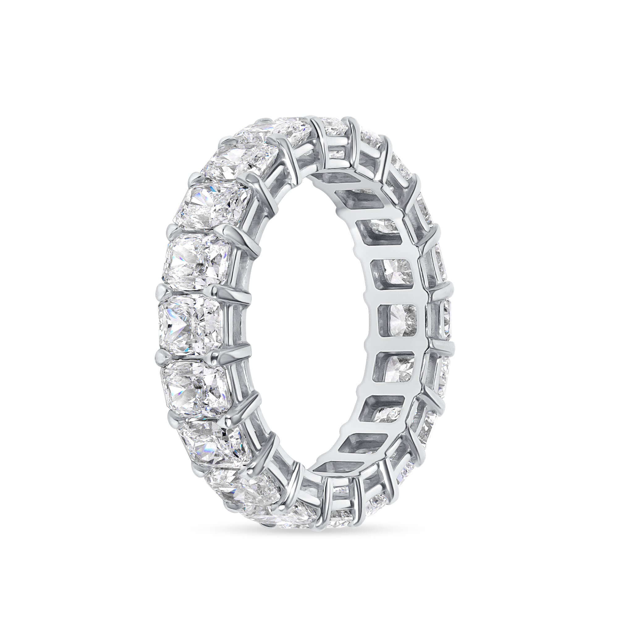 5.06 CT. Radiant Cut Diamond Eternity Band in Platinum - Eternity Ring