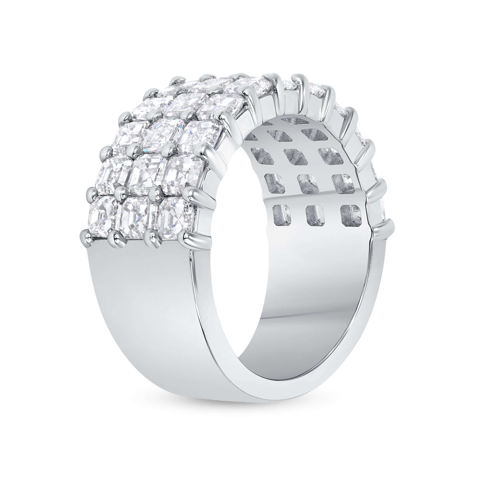 4.21 CT. Asscher Cut Diamond Band in Platinum - Fashion Ring