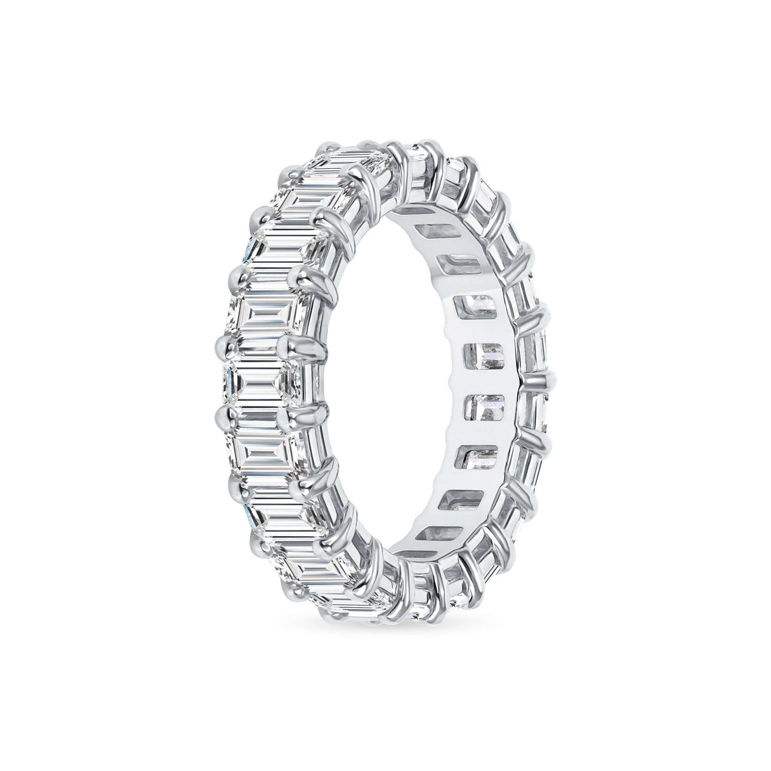 5.35 CT. Emerald Cut Diamond Eternity Band in Platinum - Eternity Ring