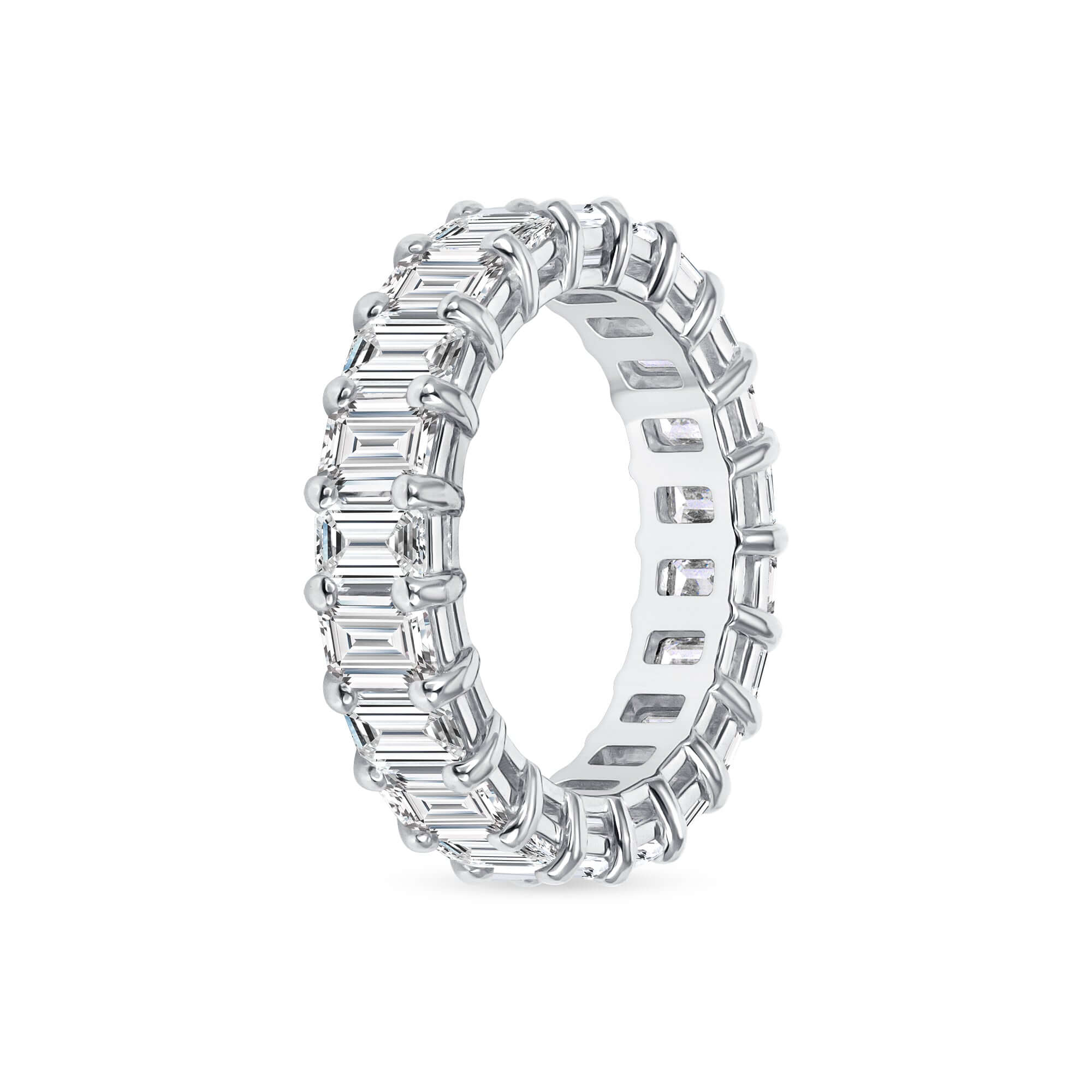 5.35 CT. Emerald Cut Diamond Eternity Band in Platinum - Eternity Ring