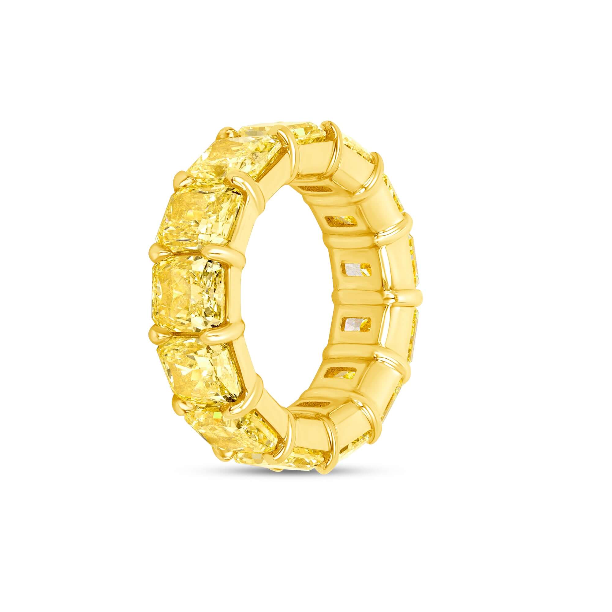 13.35 CT. Radiant Cut YZ Yellow Diamond Eternity Band in 18K Yellow Gold - Eternity Ring