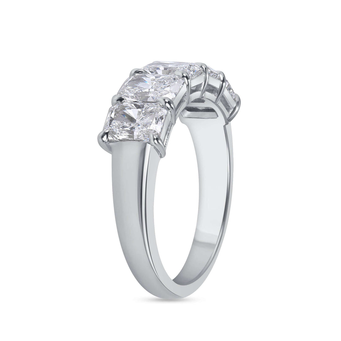 2.58 CT. Radiant Cut Diamond Half Eternity Band in Platinum - Half Eternity Ring