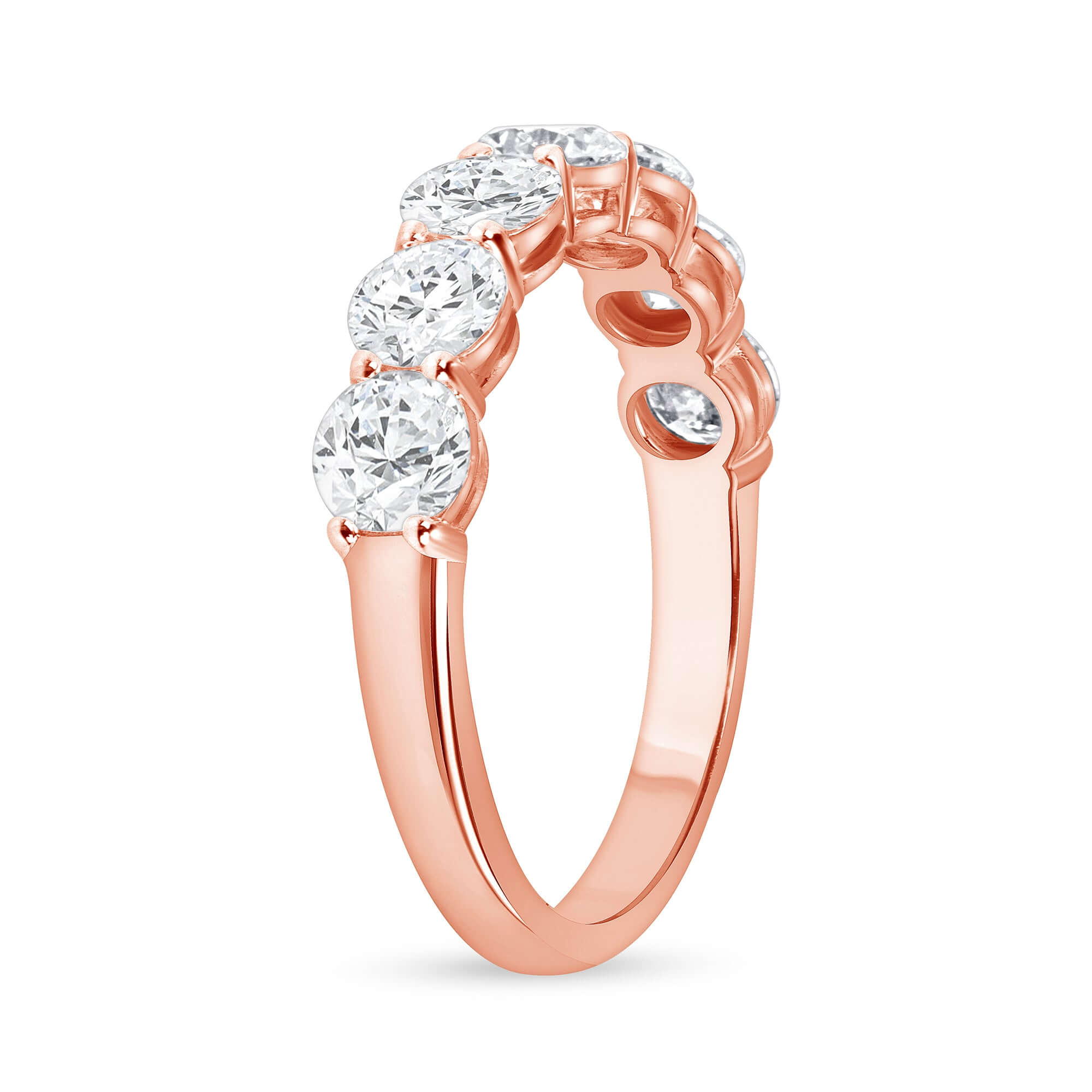 1.68 CT. Round Brilliant Diamond Half Eternity Band in Rose Gold - Half Eternity Ring
