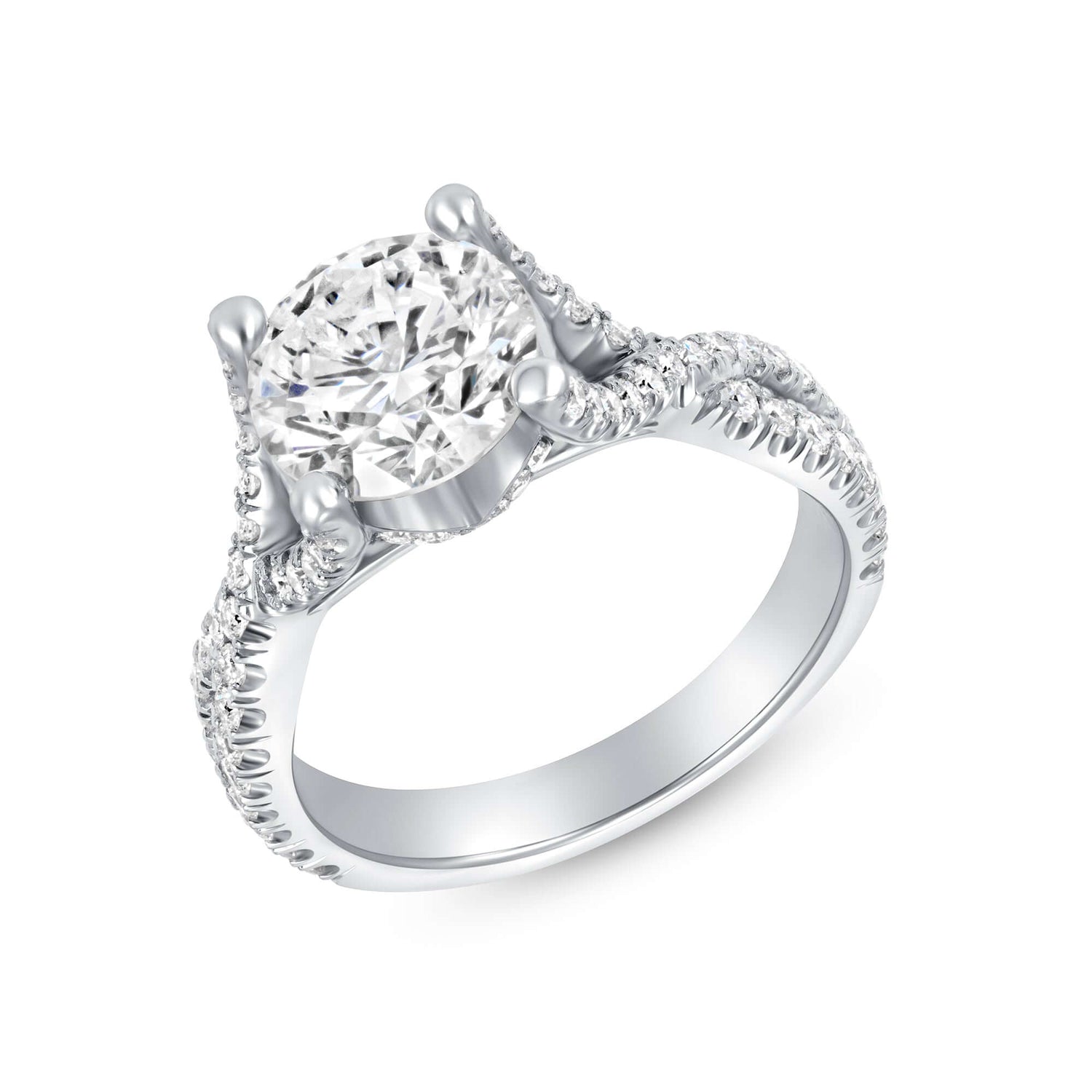 Hidden halo diamond engagement ring in platinum - Edward's Jewelry