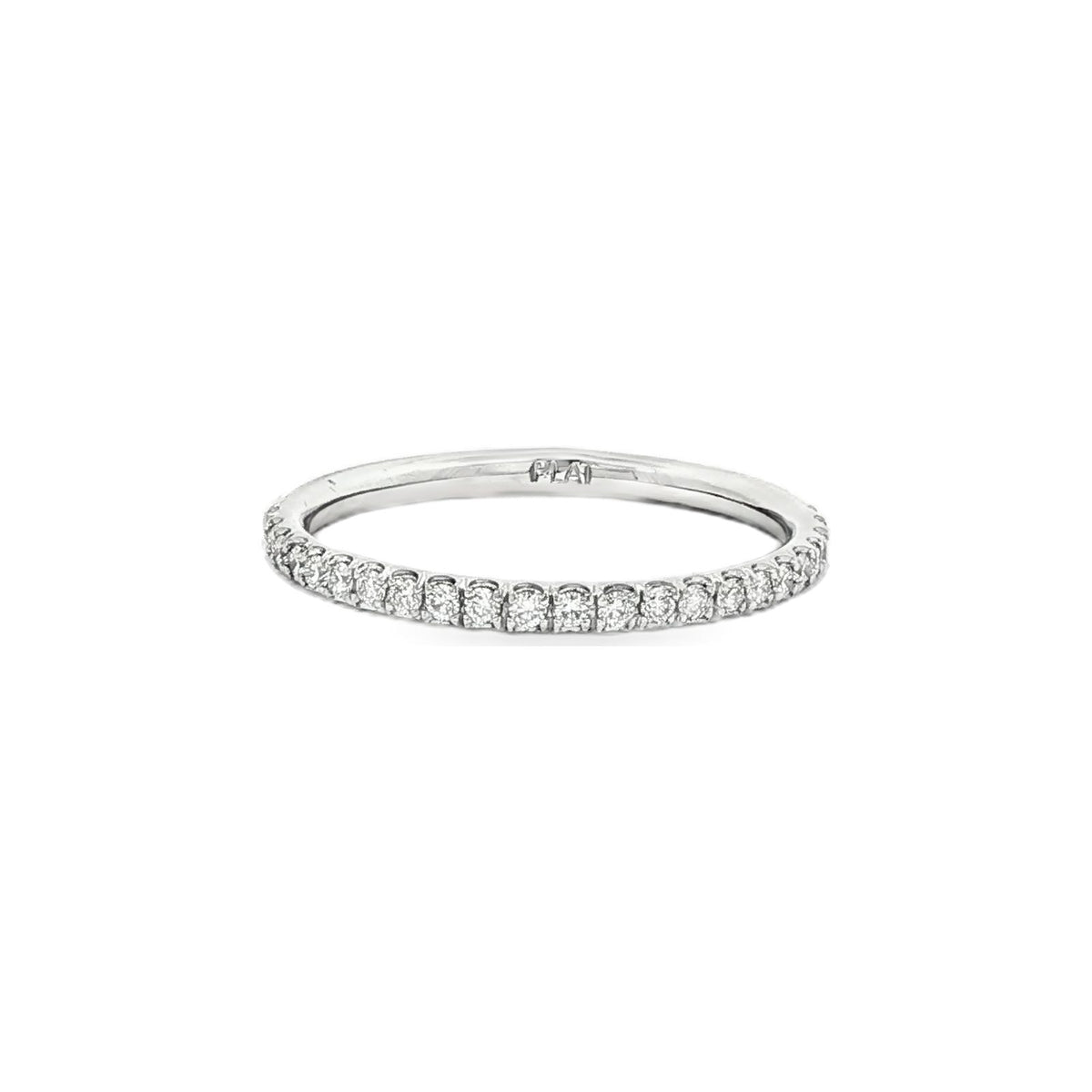 0.23 CT. Round Brilliant Pavé Diamond Stackable Ring in Platinum