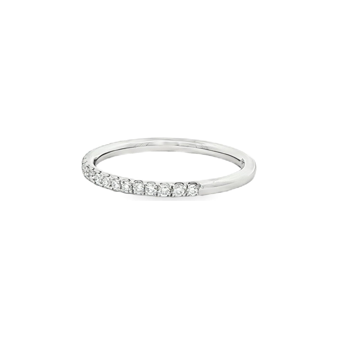 0.23 CT. Round Brilliant Pavé Diamond Stackable Ring in Platinum view 2