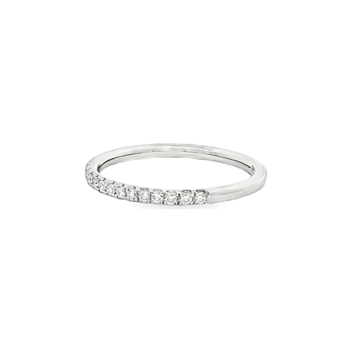 0.23 CT. Round Brilliant Pavé Diamond Stackable Ring in Platinum view 2