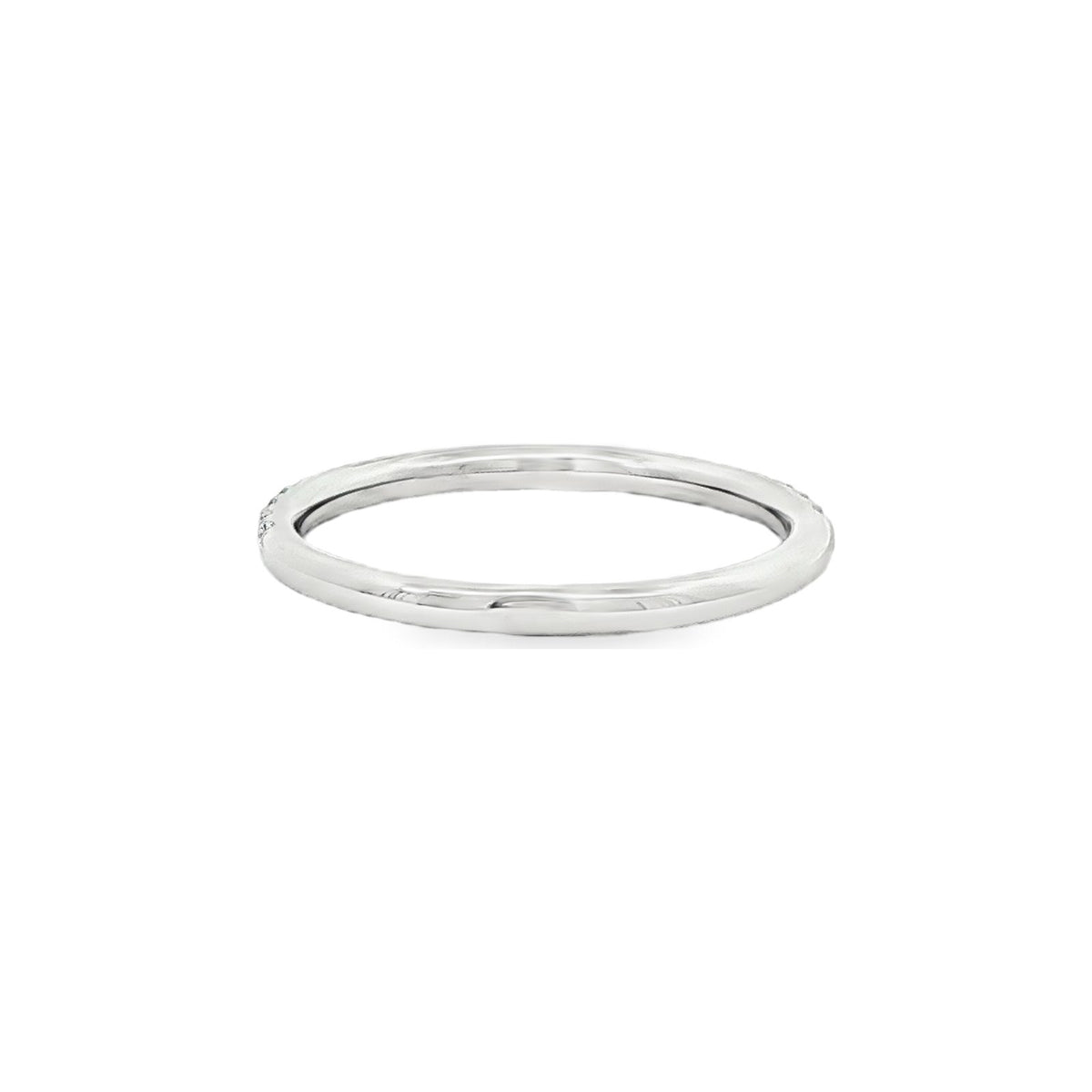 0.23 CT. Round Brilliant Pavé Diamond Stackable Ring in Platinum view 3