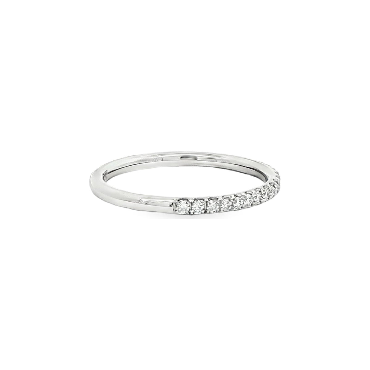 0.23 CT. Round Brilliant Pavé Diamond Stackable Ring in Platinum view 4