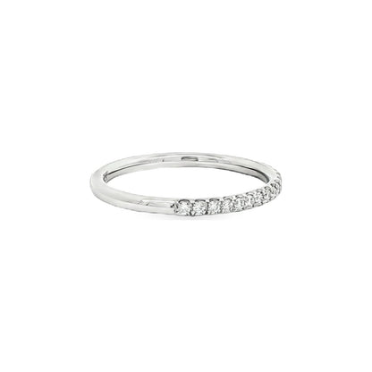0.23 CT. Round Brilliant Pavé Diamond Stackable Ring in Platinum view 4