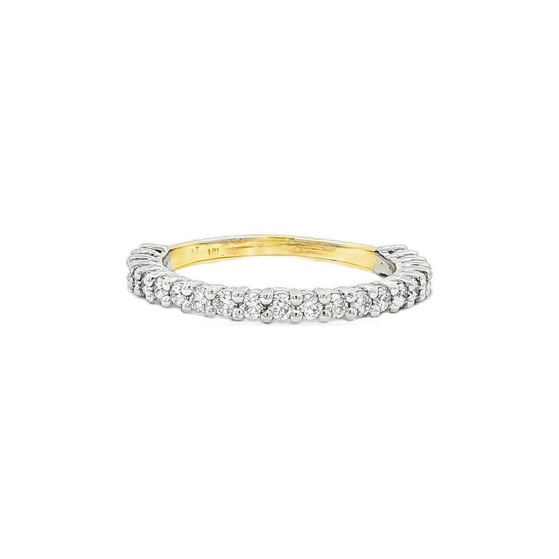 0.44 CT. Shared Prong Round Brilliant Diamond Band in Platinum and 18K Yellow Gold