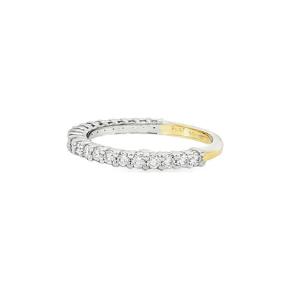0.44 CT. Shared Prong Round Brilliant Diamond Band in Platinum and 18K Yellow Gold view 2