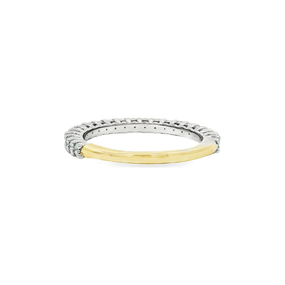 0.44 CT. Shared Prong Round Brilliant Diamond Band in Platinum and 18K Yellow Gold view 3