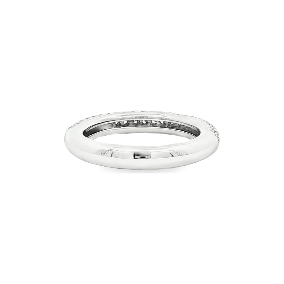0.81 CT. Round Brilliant Diamond Triple Row Pavé Half Eternity Ring in Platinum view 3