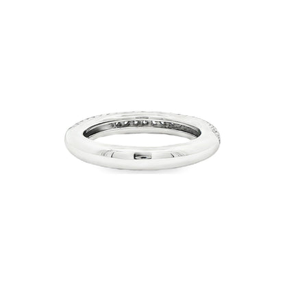 0.81 CT. Round Brilliant Diamond Triple Row Pavé Half Eternity Ring in Platinum view 3