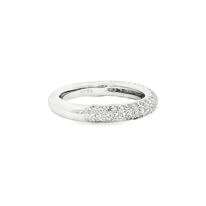 0.81 CT. Round Brilliant Diamond Triple Row Pavé Half Eternity Ring in Platinum view 4