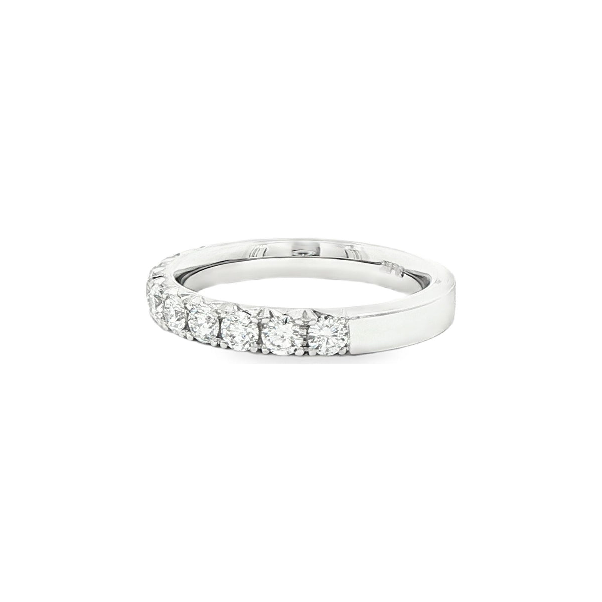 0.86 CT. Round Brilliant French Pavé Diamond Band in Platinum view 2