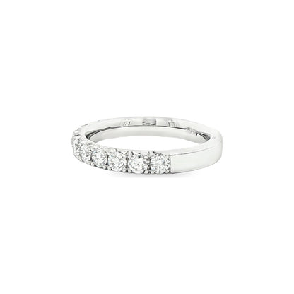 0.86 CT. Round Brilliant French Pavé Diamond Band in Platinum view 2